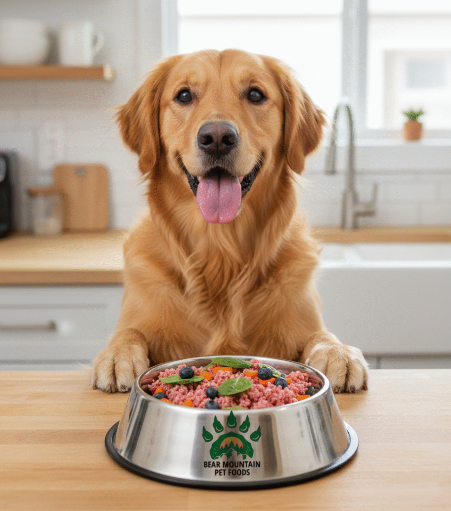 Gemini_Generated_Image_84eq8484eq8484eq Happy dog with Bear mountain dish
