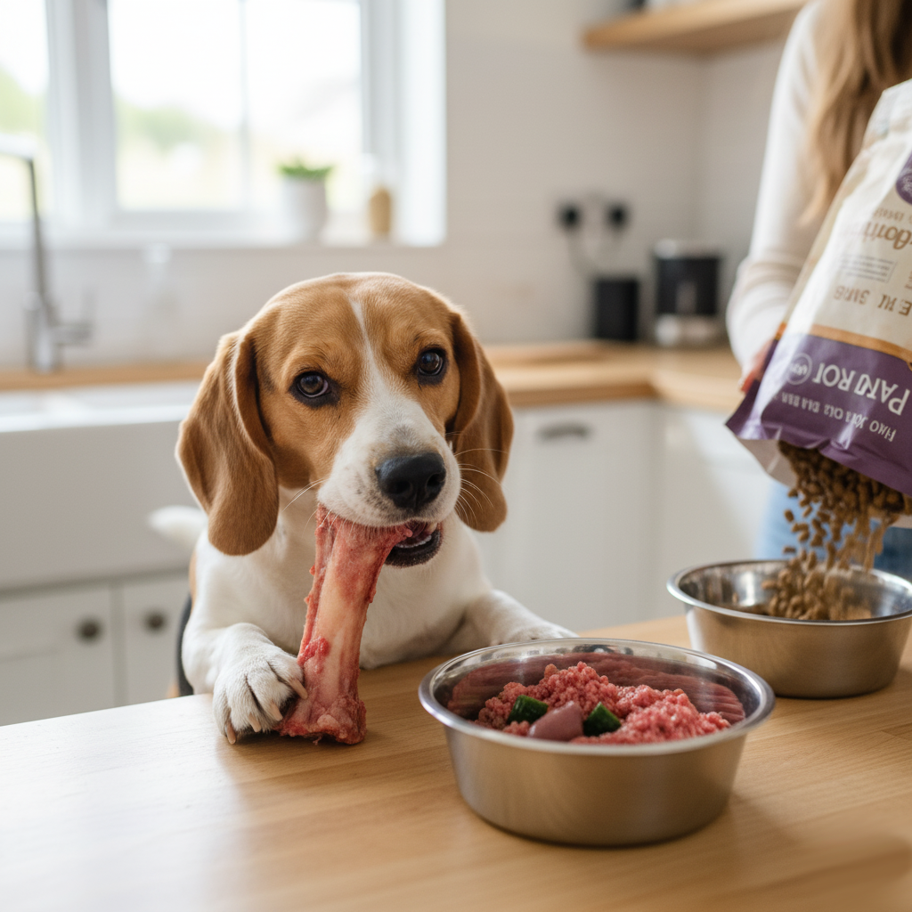 Gemini_Generated_Image_nzhpvcnzhpvcnzhp Adult Dog enjoying a raw meal
